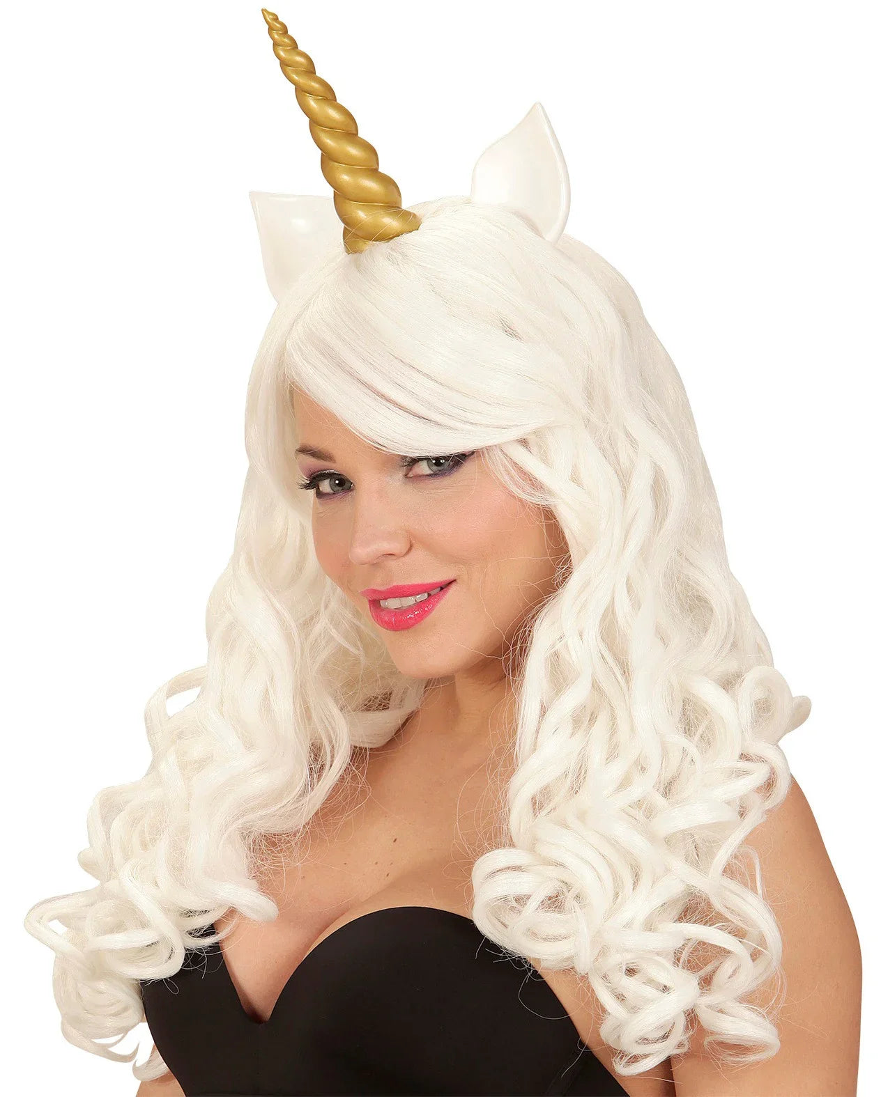 Peluca de Unicornio Blanca con Cuerno Unicornio Widmann